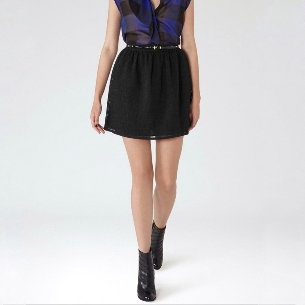 Reis’s Kari Black Textured Mini Skirt